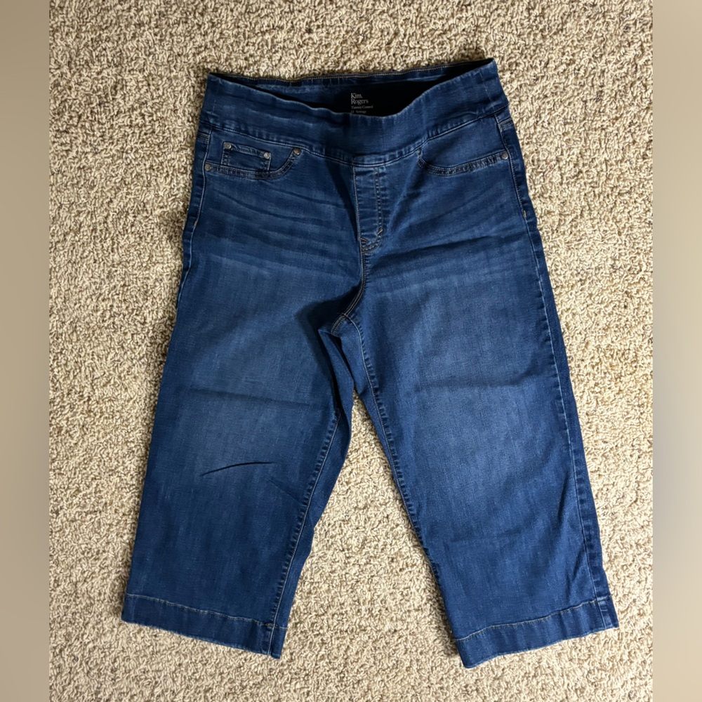 Kim Rogers Classic Crop Tummy Control Blue Jeans - 12